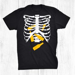 Beer Skeleton Rib Cage X Ray Spooky Halloween Funny Shirt