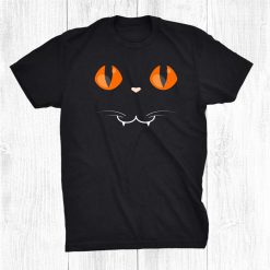 Black Cat Face Vampire Halloween Shirt