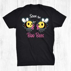 Breast Cancer Awareness Save The Boo Bees Halloween Shirt