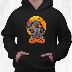 Cat Moon Pumpkin Witch Funny Halloween Shirt