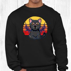 Cute Bat Wing Cat Vampire Funny Halloween Dotd Pentagram Eye Shirt