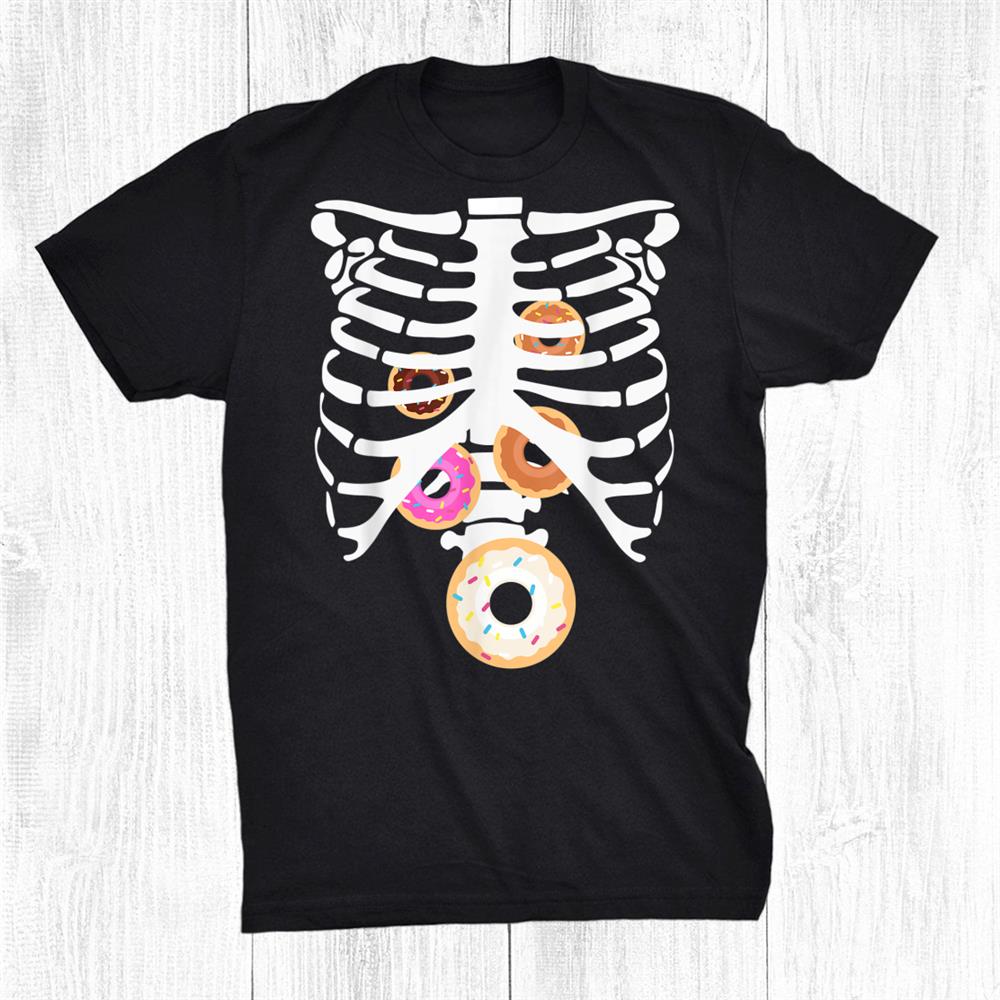 Donut Skeleton Rib Cage X Ray Spooky Halloween Funny Shirt