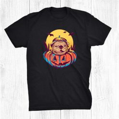 Fun Bat Pumpkin Halloween Pugloween Pugkin Pug Dog Shirt