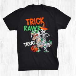 Halloween021 Skeleton Riding Dinosaur Funny Shirt