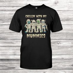 Halloween Chillin With My Mummies Boys Kids Funny Shirt