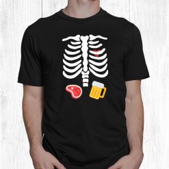 Halloween Skeleton Beer Steak Costume Funny Shirt