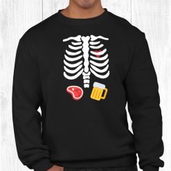 Halloween Skeleton Beer Steak Costume Funny Shirt