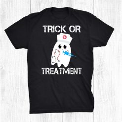 Halloween Trick Or Treatment Funny Nurse Nursing Cute Ghost Shirt