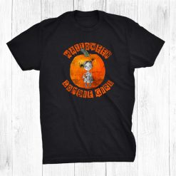 Halloween Zombie Girl Grunge Design On Pumpkin Background Shirt