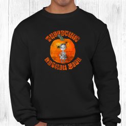 Halloween Zombie Girl Grunge Design On Pumpkin Background Shirt