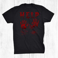Help Bloody Handprint Halloween Matching Funny Shirt