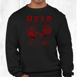 Help Bloody Handprint Halloween Matching Funny Shirt