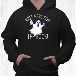 Just Here For The Boos Halloween Ghost Booze Meme On Back Shirt