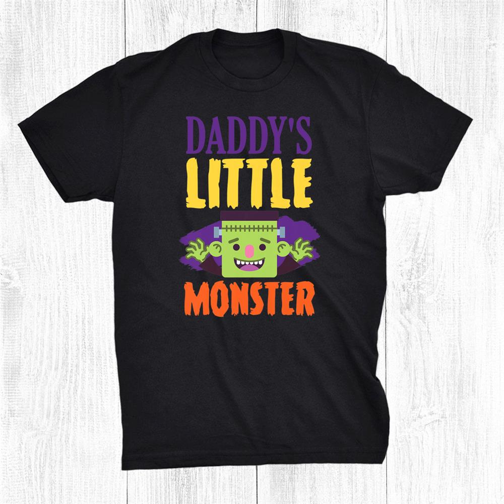 Kids Daddys Little Monster Funny Halloween Shirt