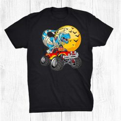 Mummy T Rex Riding Monster Truck Happy Halloween Boys Kids Shirt