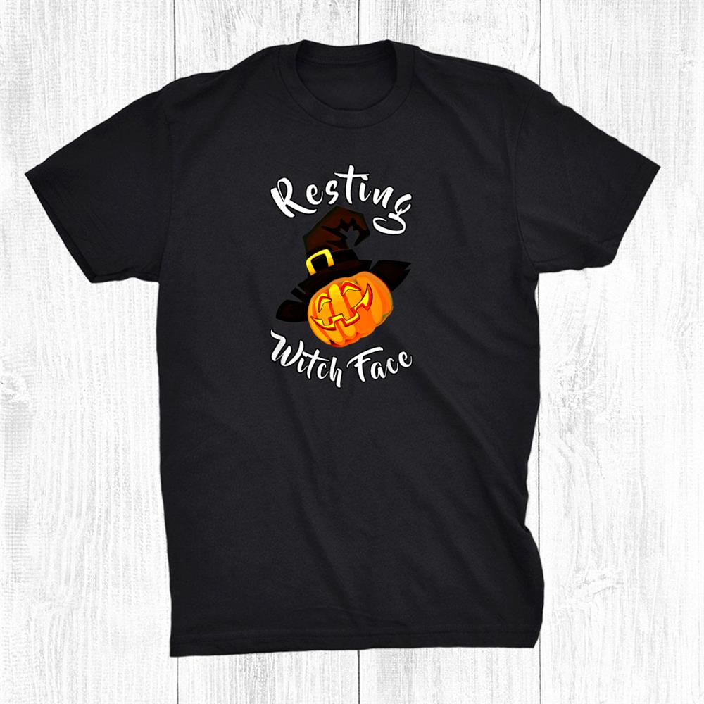 Resting Witch Face Halloween Pumpkin Jack O Lantern Shirt