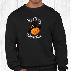 Resting Witch Face Halloween Pumpkin Jack O Lantern Shirt
