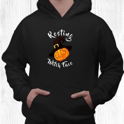 Resting Witch Face Halloween Pumpkin Jack O Lantern Shirt