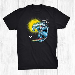 Skeleton Surfing Hawaii Hawaiian Surfer Halloween Sun Shirt