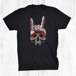 Skull Rock Punk Skeleton Hand Bones Halloween Grunge Shirt