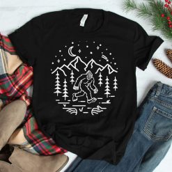Bigfoot Camping Wilderness Monoline Sasquatch Shirt