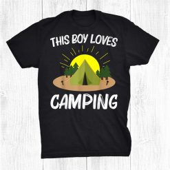 Cool Camping Art For Boys Outdoor Tent Overnight Camper Shirt