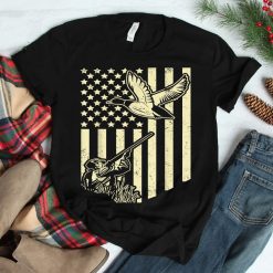 Duck Hunter American Flag Waterfowl Goose Hunting Camouflage Shirt