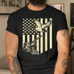 Duck Hunter American Flag Waterfowl Goose Hunting Camouflage Shirt