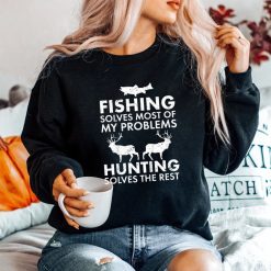 Funny Fishing And Hunting Gift Christmas Humor Hunter Cool Shirt