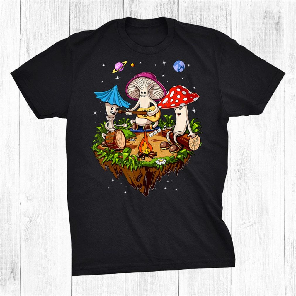 Hippie Mushrooms Camping Psychedelic Forest Fungi Festival Shirt
