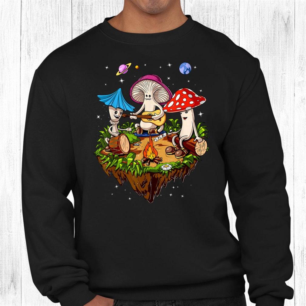 Hippie Mushrooms Camping Psychedelic Forest Fungi Festival Shirt