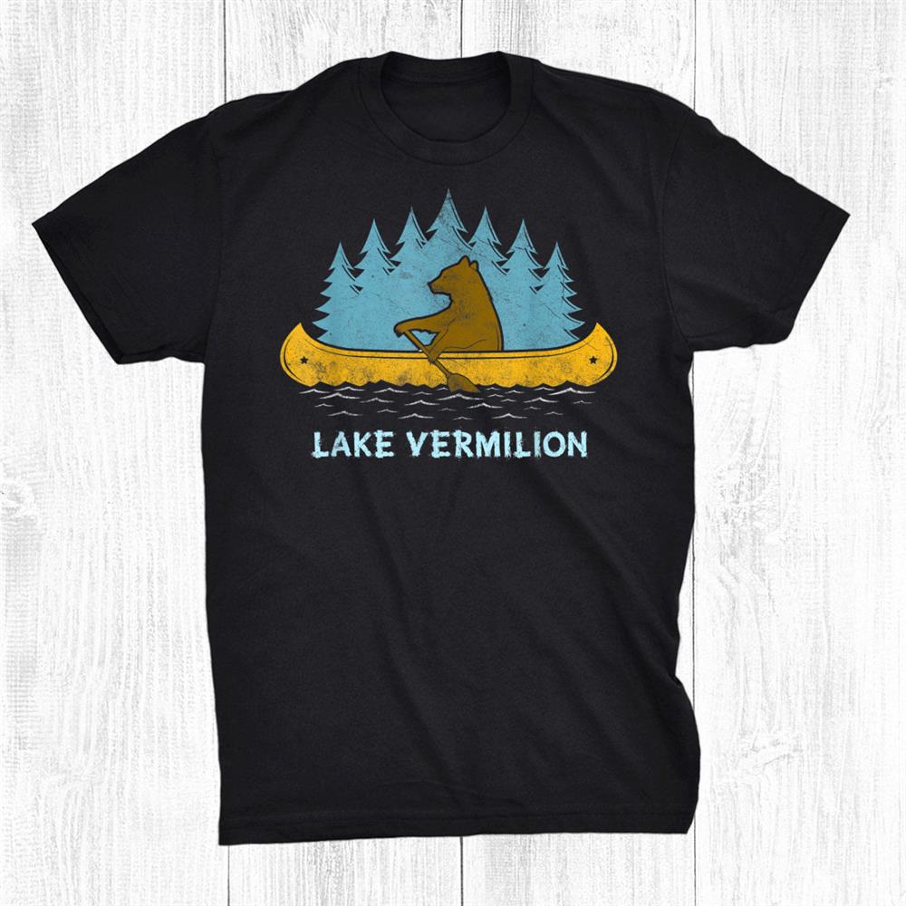 Oneida Lake Lake Bear Canoe Outdoor Hiking Camping Retro Shirt