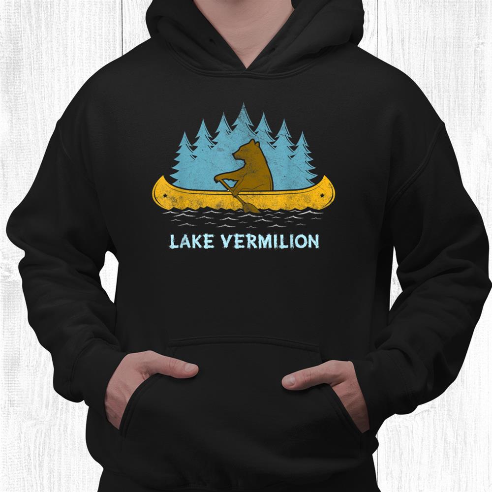Oneida Lake Lake Bear Canoe Outdoor Hiking Camping Retro Shirt
