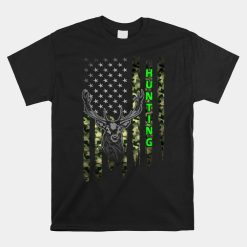 Patriotic Whitetail Buck Deer Hunting American Camouflage Shirt