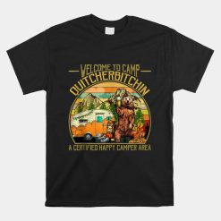 Welcome To Camp Quitcherbitchin Funny Camping Retro Sunset Shirt