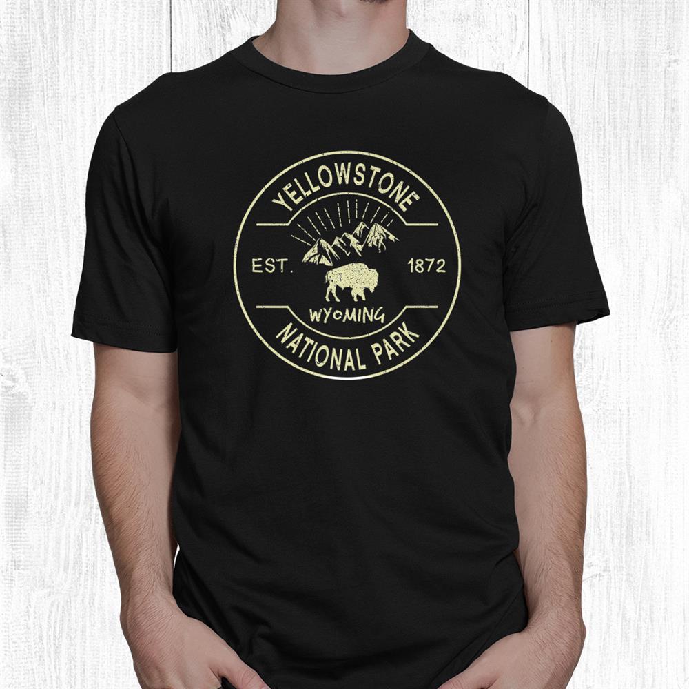 Yellowstone National Park Camping Hiking Wyoming Retro Shirt
