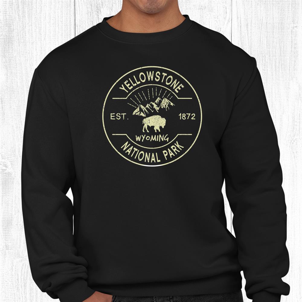 Yellowstone National Park Camping Hiking Wyoming Retro Shirt