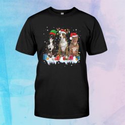 American Pitbull Terrier Christmas Lights Santa Elf Reindeer Shirt