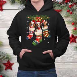 Beagle In Sock Dog Santa Hat Christmas Shirt