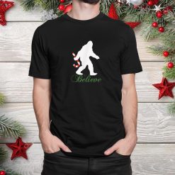 Bigfoot Sasquatch Yeti Believe Christmas Shirt