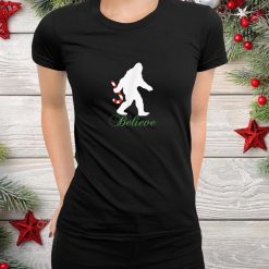 Bigfoot Sasquatch Yeti Believe Christmas Shirt