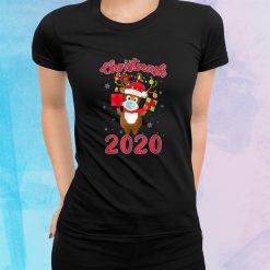 Christmas Reindeer Mask Matching Pajama Shirt