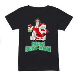 Christmask Santa Dabbing Wearing Mask Toilet Paper Tree Shirt