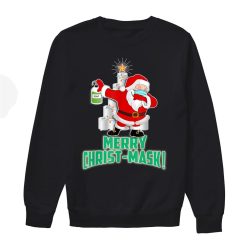 Christmask Santa Dabbing Wearing Mask Toilet Paper Tree Shirt