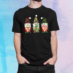 Cute Gnome Buffalo Plaid Christmas Light Ugly Santa Hat Shirt