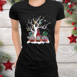 Cute Gnome Buffalo Plaid Christmas Tree Light Ugly Santa Hat Shirt