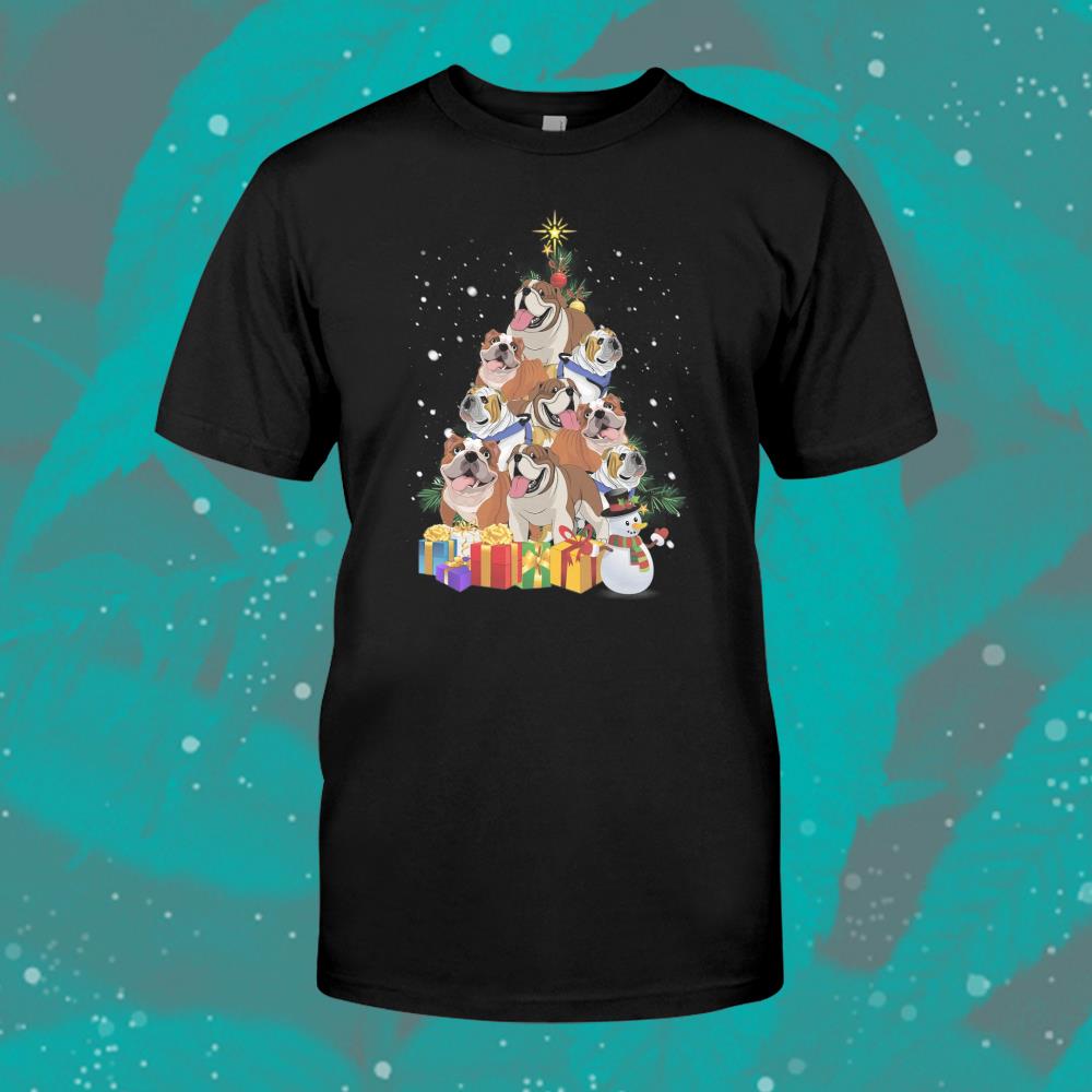 English Bulldogshirt Christmas Tree Is Made Up Of Bulldogs And Shirt