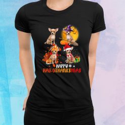 Funny Chihuahua Happy Hallothanksmas Christmas Shirt