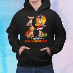 Funny Chihuahua Happy Hallothanksmas Christmas Shirt