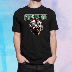 Funny Christmas Shirt Slay All Day Buffed Santa Shirt